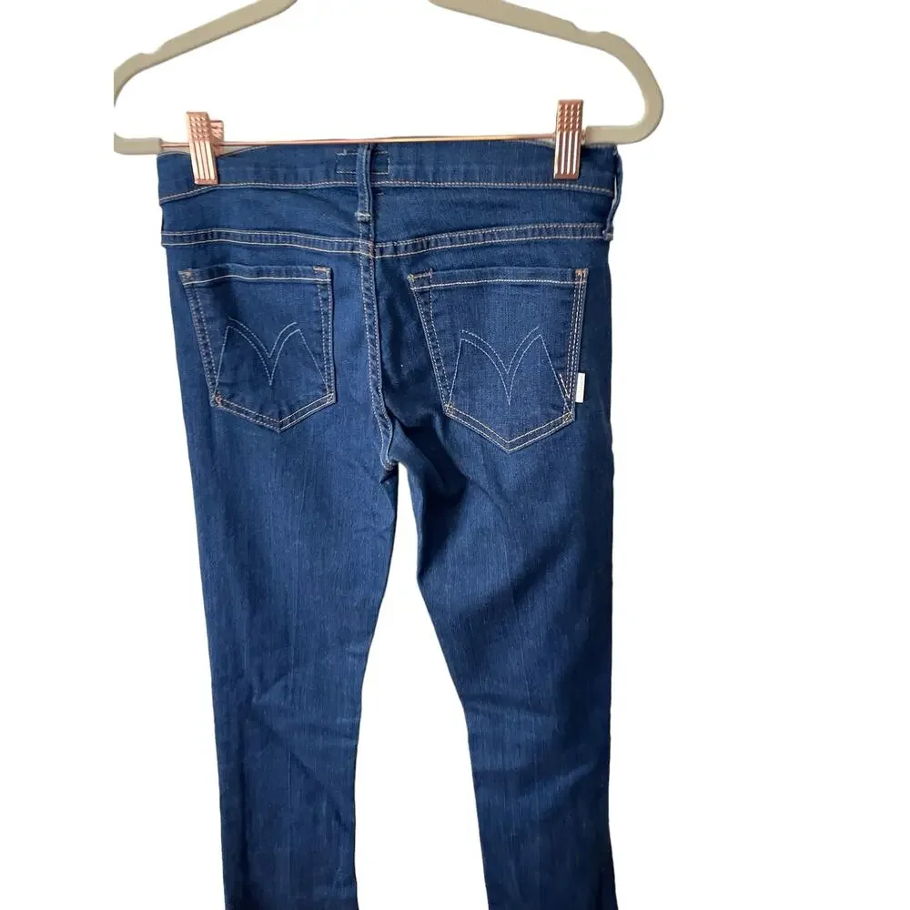 Mother The Runaway Bootcut Jeans Low Rise Stretch Dark Skies Suede Y2k Retro 24